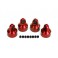 Shock caps, GTX shocks/ springaluminum (red) (4) spacers(8)