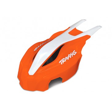 Canopy, front, orange/white, Aton