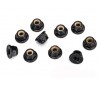 Nuts, 4mm flanged nylon locking, serrated (black) (10)