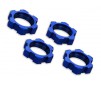 Wheel nuts, splined, 17mm, serrated (blue-anodized) (4)