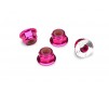 NUTS, 4MM FLANGED NYLON LOCKING (ALUMINIUM, PINK ANODIZED