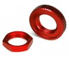 Servo saver nuts, aluminum, red-anodized (hex (1) serrated