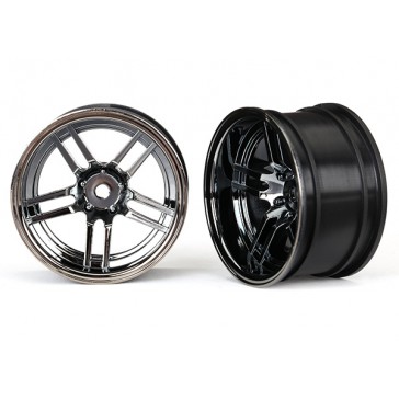 Wheels, 1.9' split-spoke (black chrome) (wide, rear) (2)