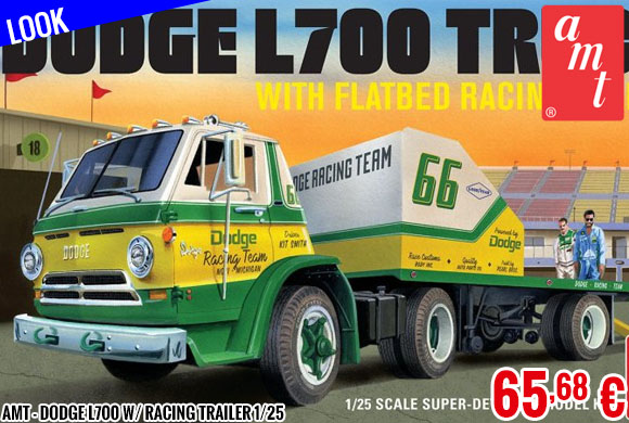 Look - AMT - Dodge L700 w/ Racing Trailer 1/25