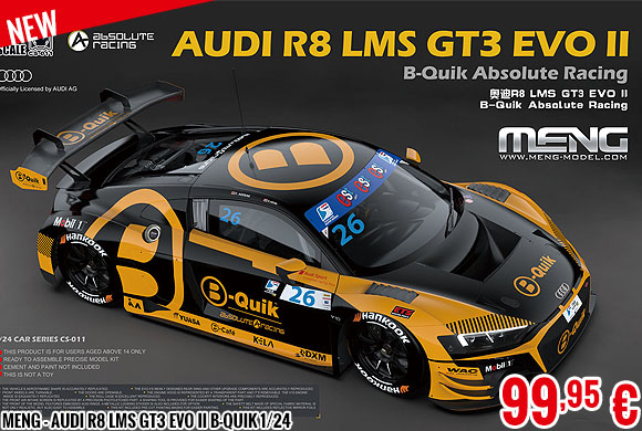 New - Meng - Audi R8 LMS GT3 EVO II B-Quik 1/24