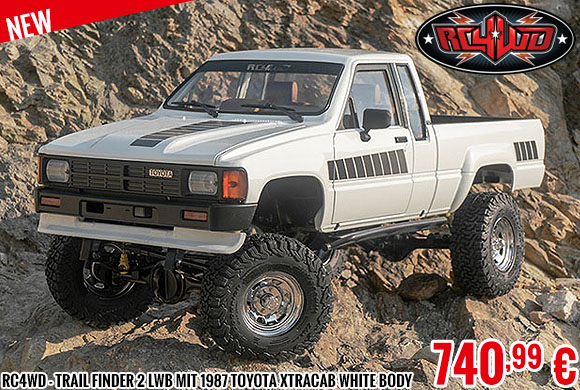 New - RC4WD - Trail Finder 2 LWB mit 1987 Toyota Xtracab White Body