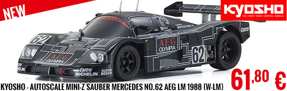 New - Kyosho - Autoscale Mini-Z Sauber Mercedes No.62 AEG LM 1988 (W-LM)