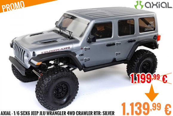 Promo - Axial - 1/6 SCX6 Jeep JLU Wrangler 4WD Crawler RTR: Silver