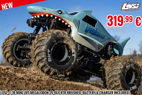 New - Losi - 1/18 Mini LMT Megalodon 2S 4X4 RTR Brushed (Battery & Charger Included)