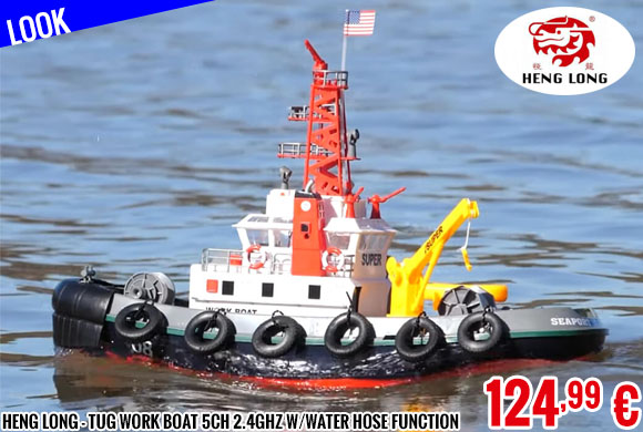 Look - Heng Long - Tug Work Boat 5CH 2.4GHZ w/Water hose function