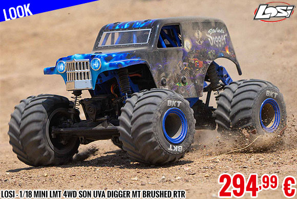 Look - Losi - 1/18 Mini LMT 4WD Son Uva Digger Monster Truck Brushed RTR