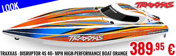 Look - Traxxas - Disruptor 4S 40+ MPH High-Performance Boat Orange