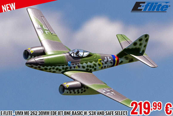 New - E-Flite - UMX Me 262 30mm EDF Jet BNF Basic with AS3X and SAFE Select, 660mm