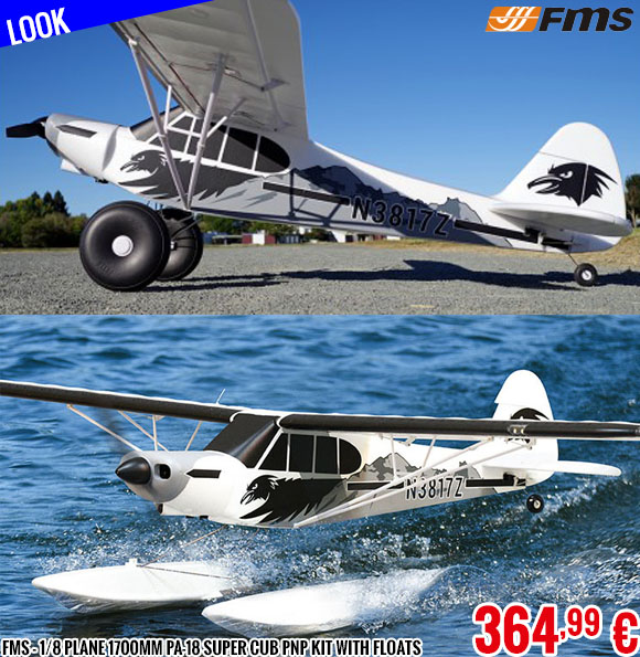 Look - FMS - 1/8 Plane 1700mm PA-18 Super Cub PNP kit with Floats