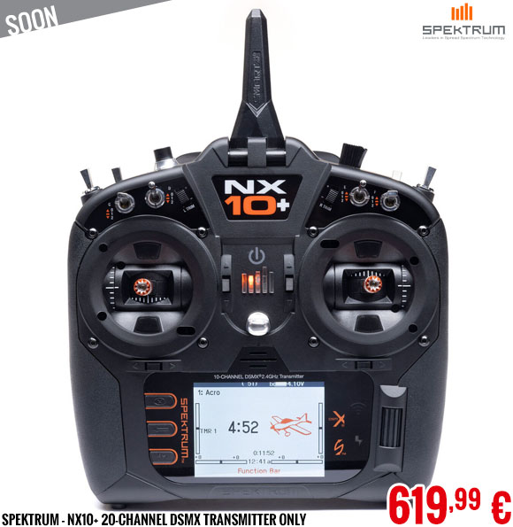 Soon - Spektrum - NX10+ 20-Channel DSMX Transmitter Only