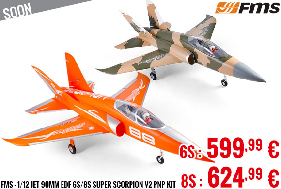 Soon - FMS - 1/12 jet 90mm EDF 6S/8S Super Scorpion V2 PNP kit