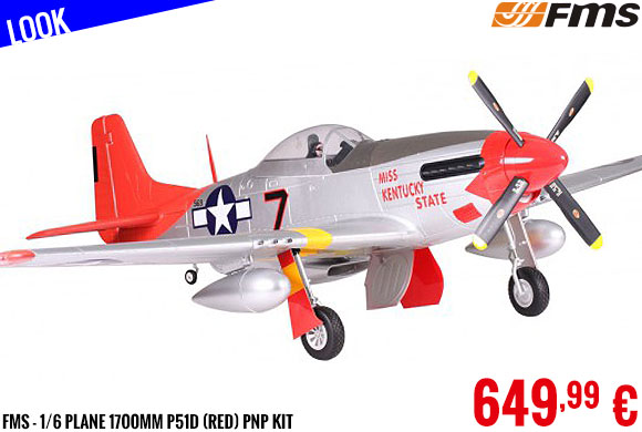 Look - FMS - 1/6 Plane 1700mm P51D (Red) PNP kit