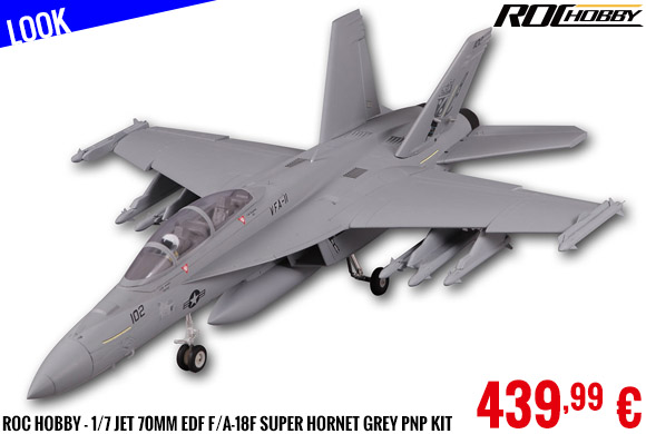 Look - Roc Hobby - 1/7 Jet 70mm EDF F/A-18F Super hornet Grey PNP kit