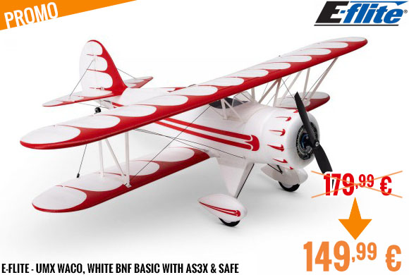 Promo - E-Flite - UMX WACO, White BNF Basic with AS3X & SAFE