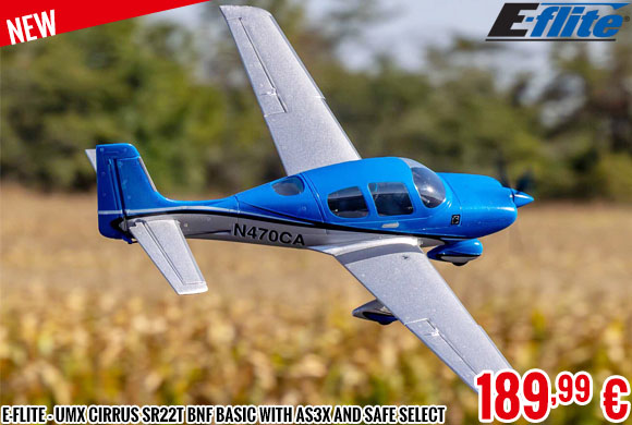 New - E-Flite - UMX Cirrus SR22T BNF Basic with AS3X and SAFE Select