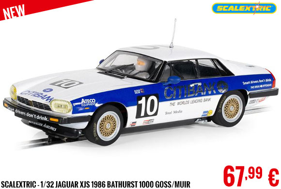 New - Scalextric - 1/32 Jaguar XJS 1986 Bathurst 1000 Goss/Muir