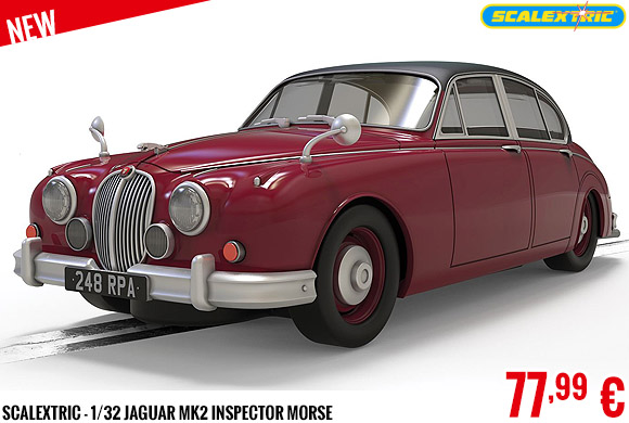 New - Scalextric - 1/32 Jaguar Mk2 Inspector Morse