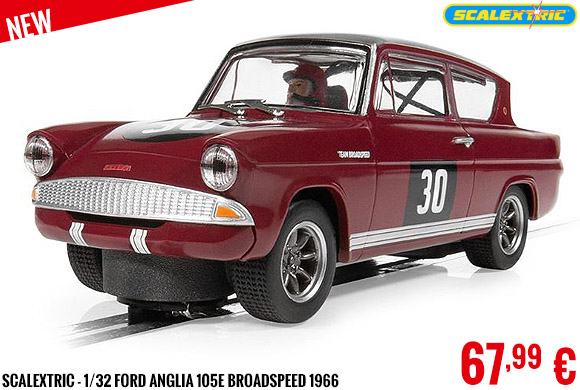 New - Scalextric - 1/32 Ford Anglia 105E Broadspeed 1966