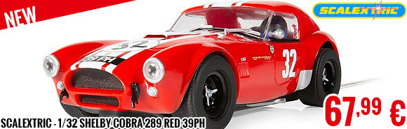 New - Scalextric - 1/32 Shelby Cobra 289 Red 39PH