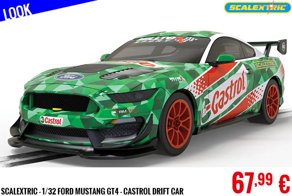 Look - Scalextric - 1/32 Ford Mustang GT4 - Castrol Drift Car