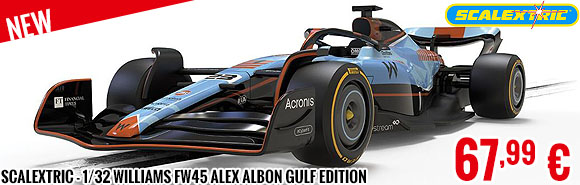 New - Scalextric - 1/32 Williams FW45 Alex Albon Gulf Edition